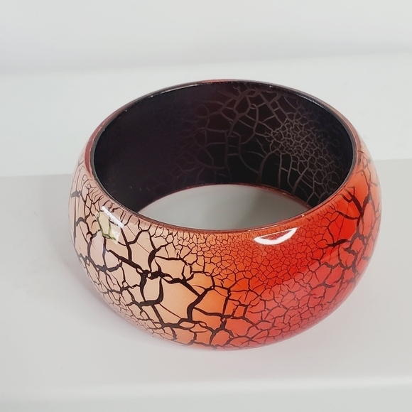 Wide Chunky Bangle Slip-on Abstract Branch Design Bangle - Picture 4 of 9